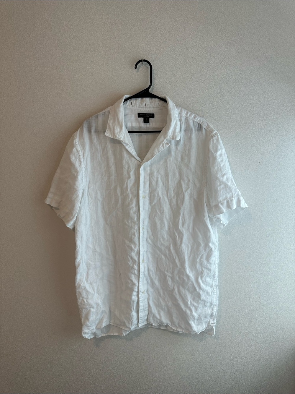 BANANA REPUBLIC Relaxed 100% Linen Button Up Shirt Men’s XL White